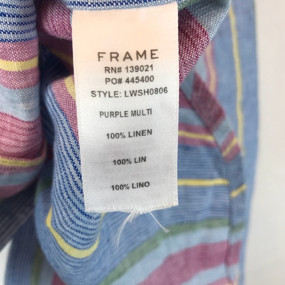 FRAME Multi Colored Striped Linen Shirt - Picture 4 of 4